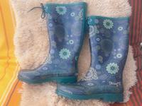 Gummistiefel in 39 von Desigual in Blautönen mit Blümchen Dresden - Bühlau/Weißer Hirsch Vorschau