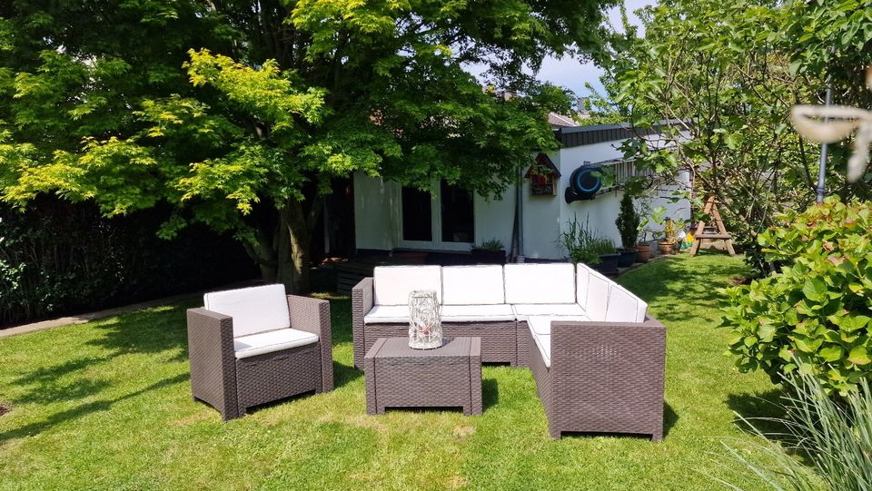 Garten Lounge Möbel braunem Polyrattan, aus trockenen, überdachte in Würselen