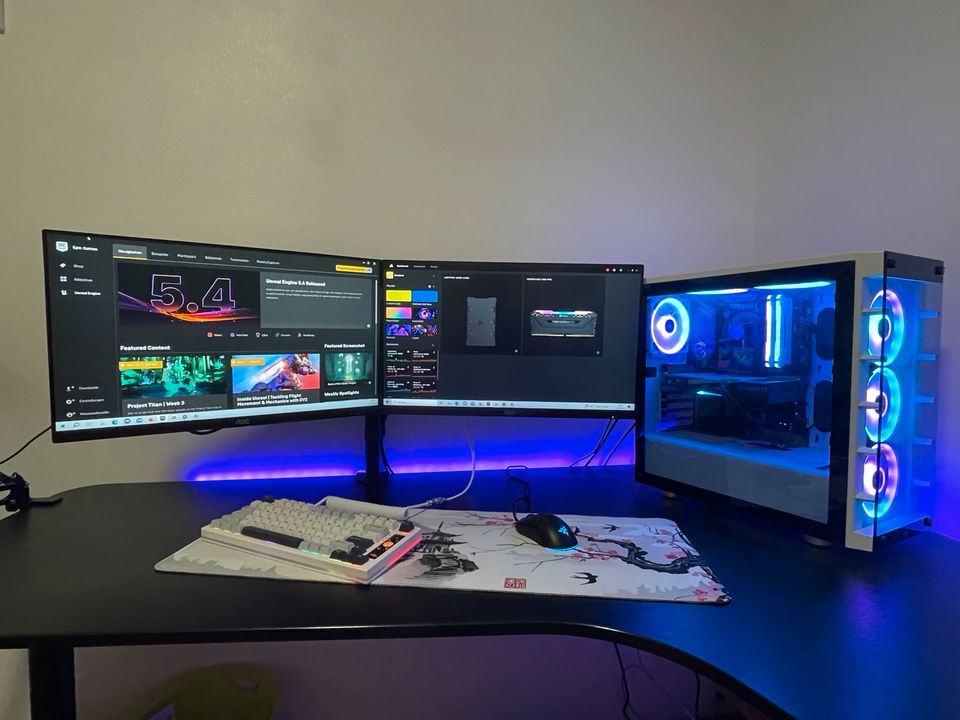 Komplettes Gaming Setup/ RTX PC, 2x Monitore, Custom Keyboard,… in Leipzig