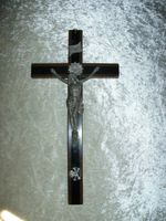 Vintage / Holzkreuz mit Metall Jesus und Totenkopf Nordrhein-Westfalen - Paderborn Vorschau