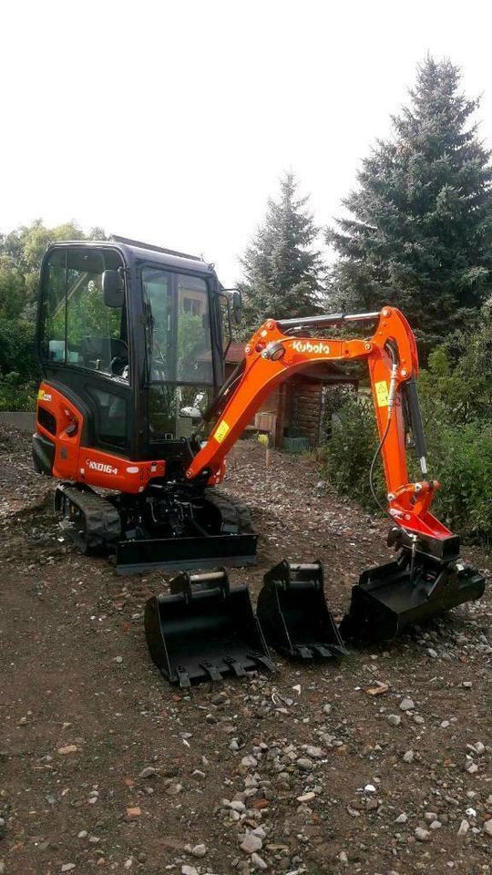 Mieten -Bagger Minibagger Kubota KX016-4-Pool Erdarbeiten in Brieselang