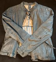 Lederjacke blau grau echt Leder Niedersachsen - Kutenholz Vorschau