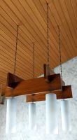 Hängeleuchte klassische Moderne Glaszylinder Holzquadrat gesteckt Hessen - Babenhausen Vorschau