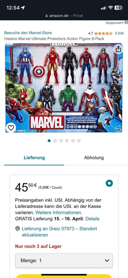 Marvel Figuren in Sulzbach a. Main