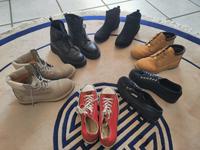 6 Paar Damenschuhe im Paket Gr.42, Timberland, Converse und Co. Hessen - Weilburg Vorschau