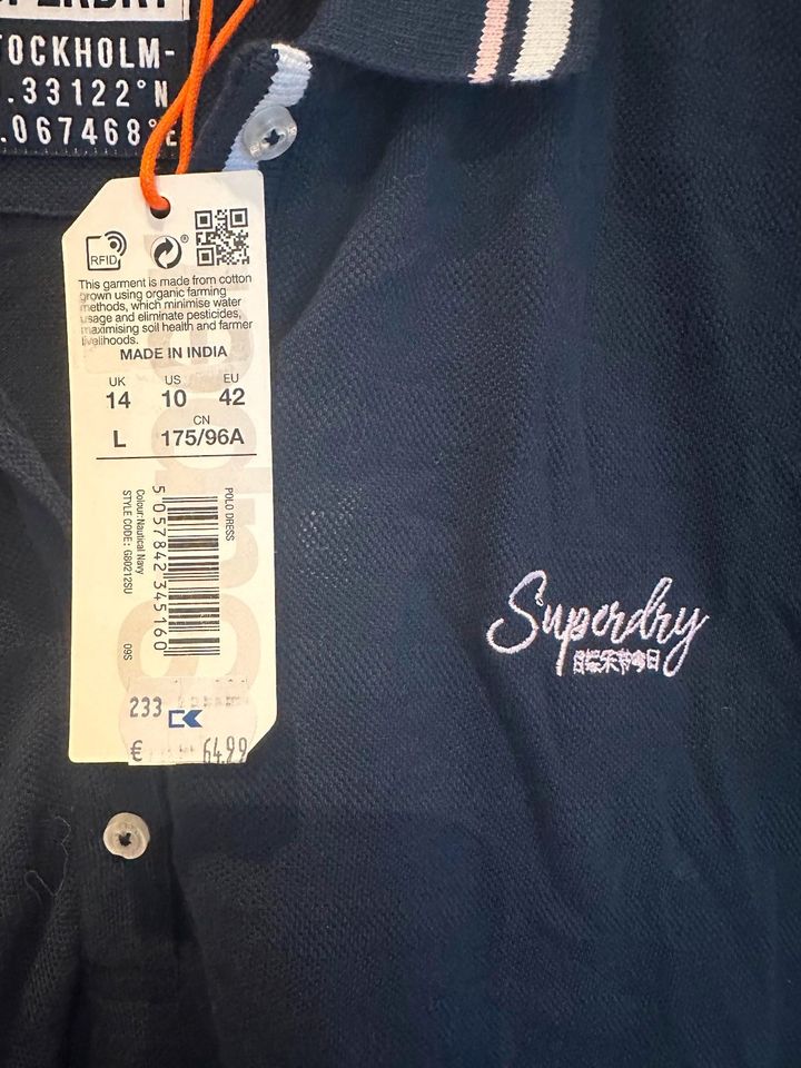 Superdry Longshirt Poloshirt Neu blau weiß rosa L / 42 in Essen