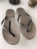 Havaianas grau schwarz Leder Flip Flop München - Allach-Untermenzing Vorschau