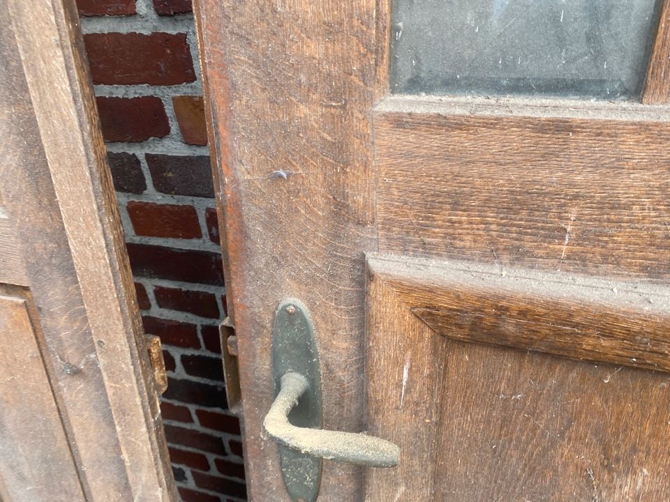 Haustür Tür Doppelflügel antik Eiche historisches Bauelement in Telgte