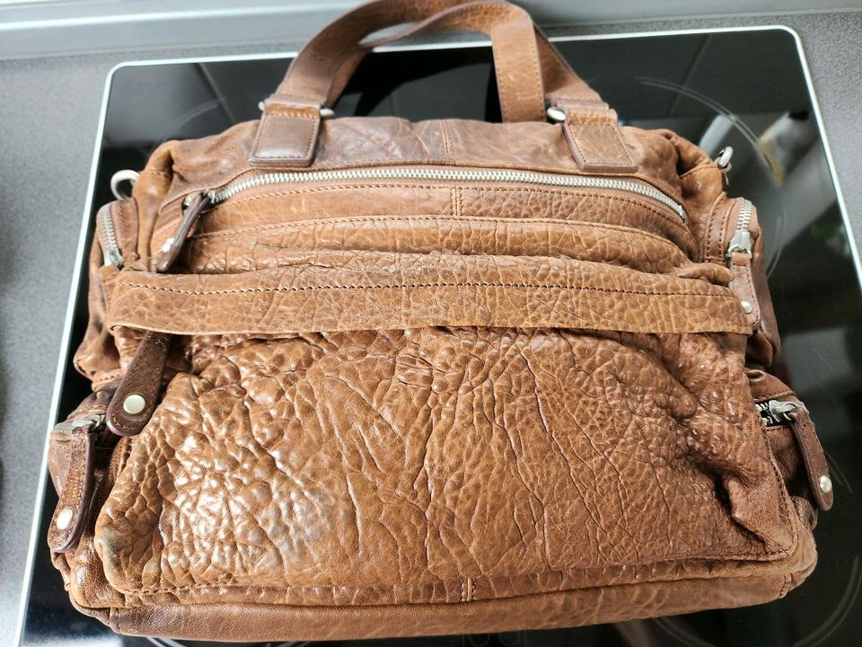 Fredsbruder Leder Tasche Schultertasche braun8 in Wiesbaden