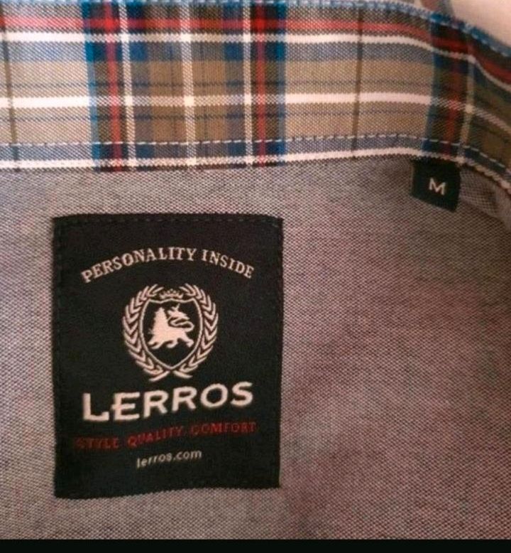 Herrenhemd "Lerros",  Gr. M, blau-grau-rot-weiß kariert in Mögglingen
