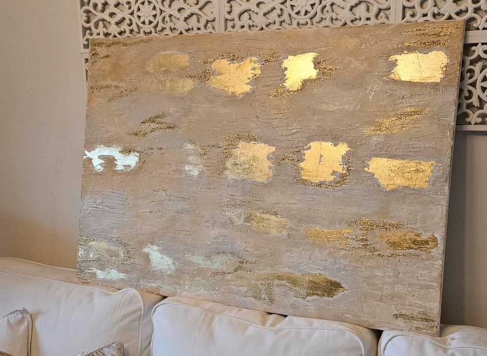 ✨️ Struktur Wandbild Gold glitzer und Gold Schimmer Effekt ✨️✨️ in Kolbermoor