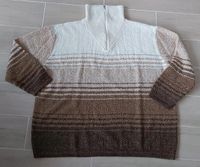 Pullover Strick-Winterpullover mit Kragen Gr.52 braun/weiß Sachsen - Seifhennersdorf Vorschau