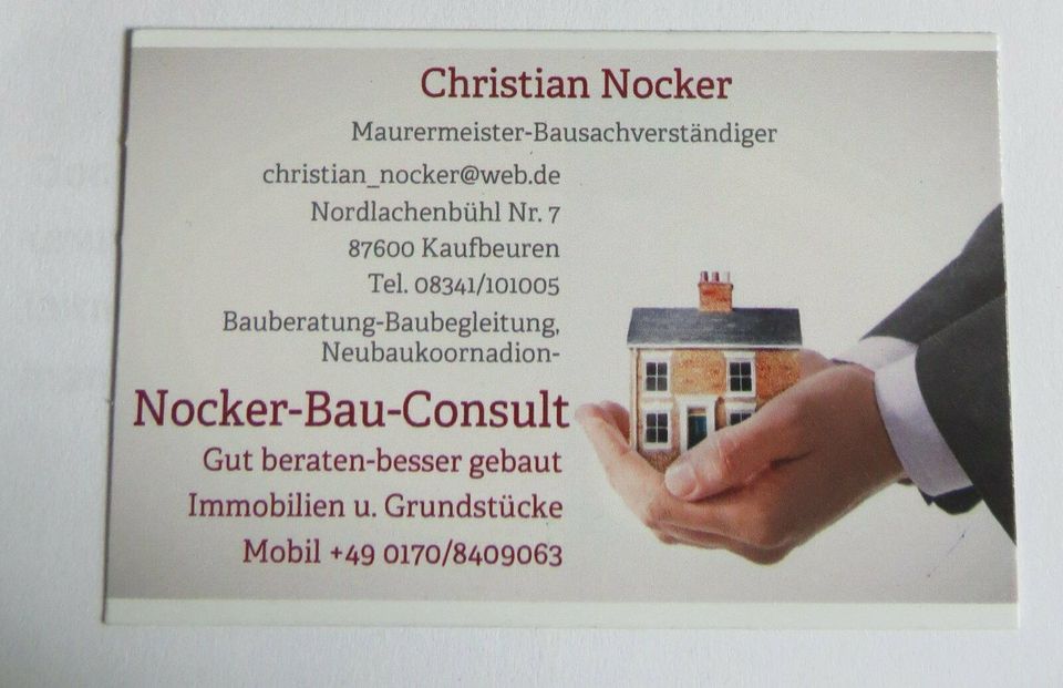 Christian Nocker Bauberatung Baubetreuung Hilfe rund um den Bau in Kaufbeuren