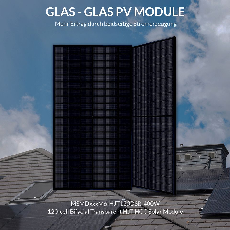 München Solar Solarpaneel 400W MSMDM6HJT120DSB Bifacial Glas-Glas in Dießen