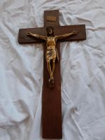 Holzkreuz mit Jesusfigur (evtl. Messing?) Baden-Württemberg - Hardheim Vorschau