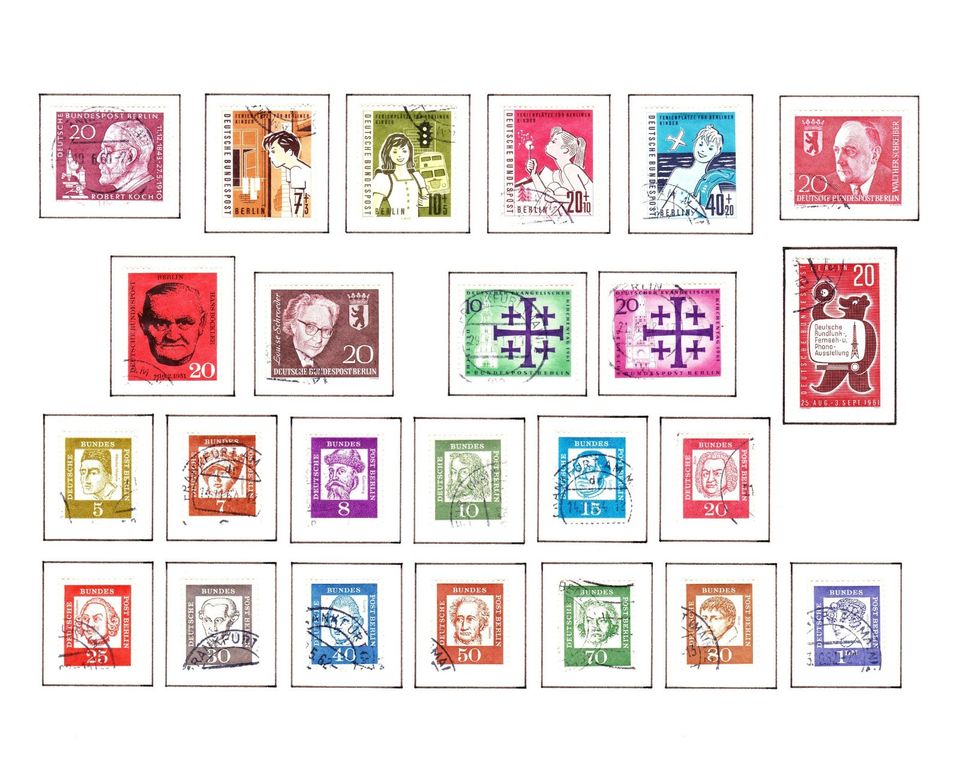 Die Berlin-Briefmarken der Jahre 1960 und 1961 gestempelt in Neunkirchen a. Brand