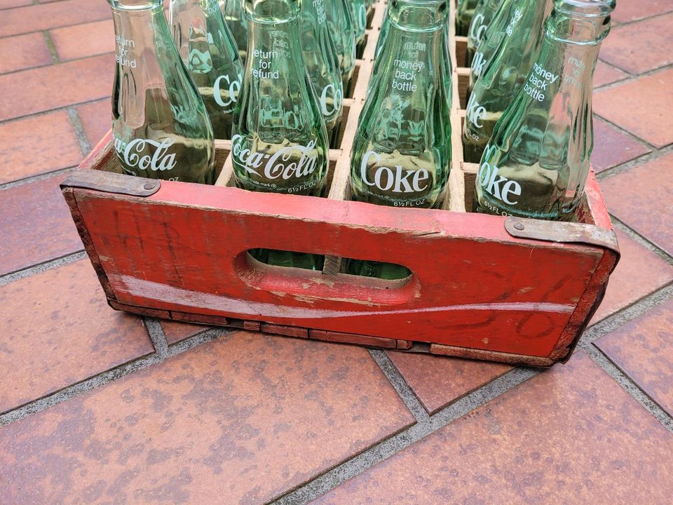 Coca Cola Kiste USA + 24 6oz Flaschen 70er Jahre in Rodenbach