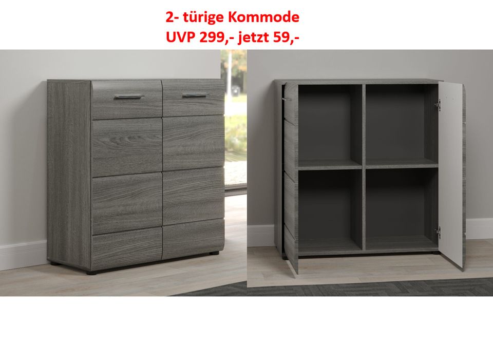 Kommode »Line« Rauch-Silber Schrank 3 Variationen NEU ab 59,- in Kassel