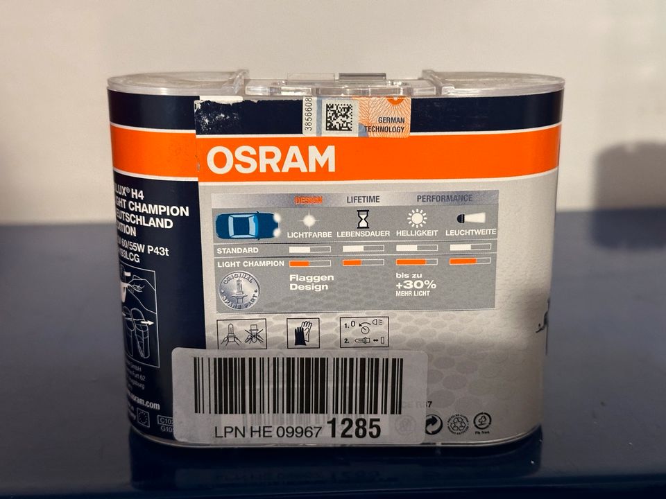 2x Osram H4 Light Champion Lampe 12V 60/55W in Barleben