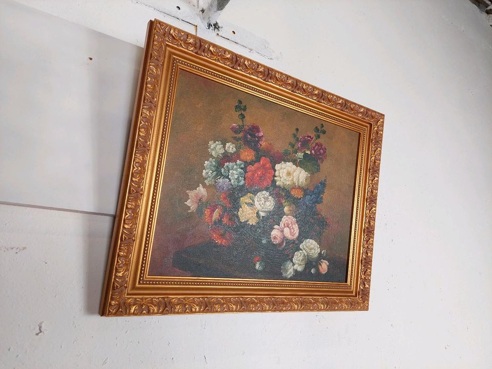 Vintage Gemälde Bild Blumen Rahmen Retro in Leipzig