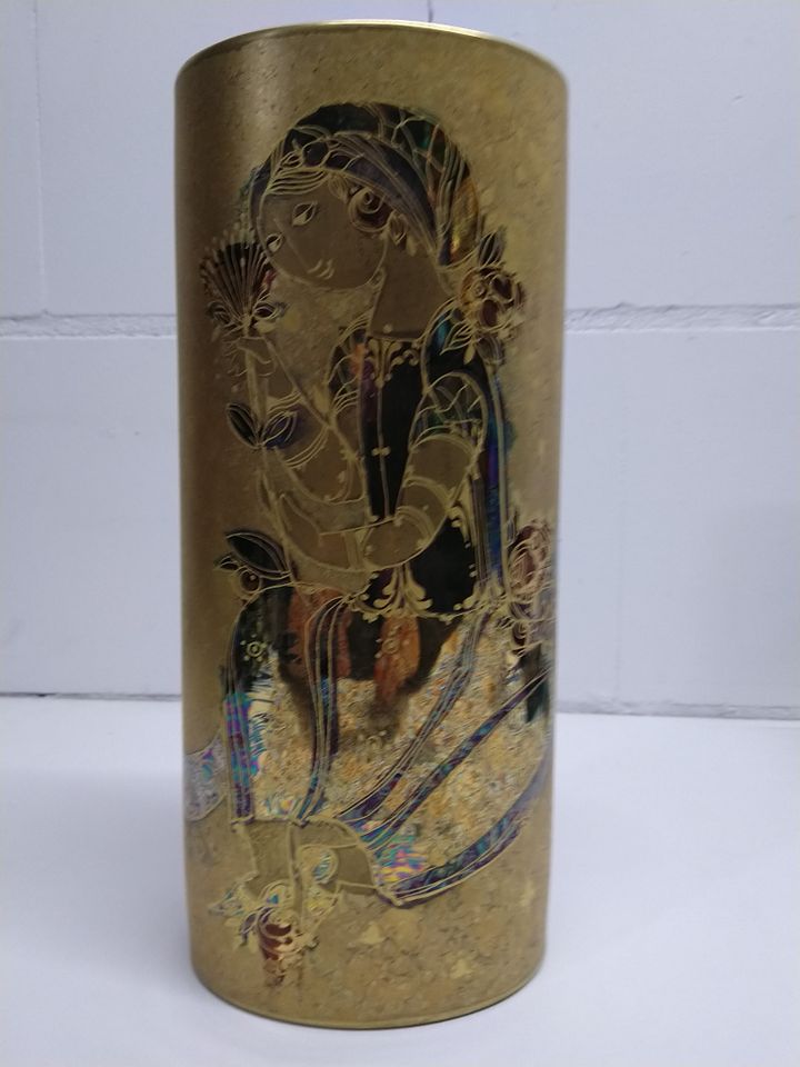 Björn Wiinblad Vase Gold 28 cm hoch in Altenberge
