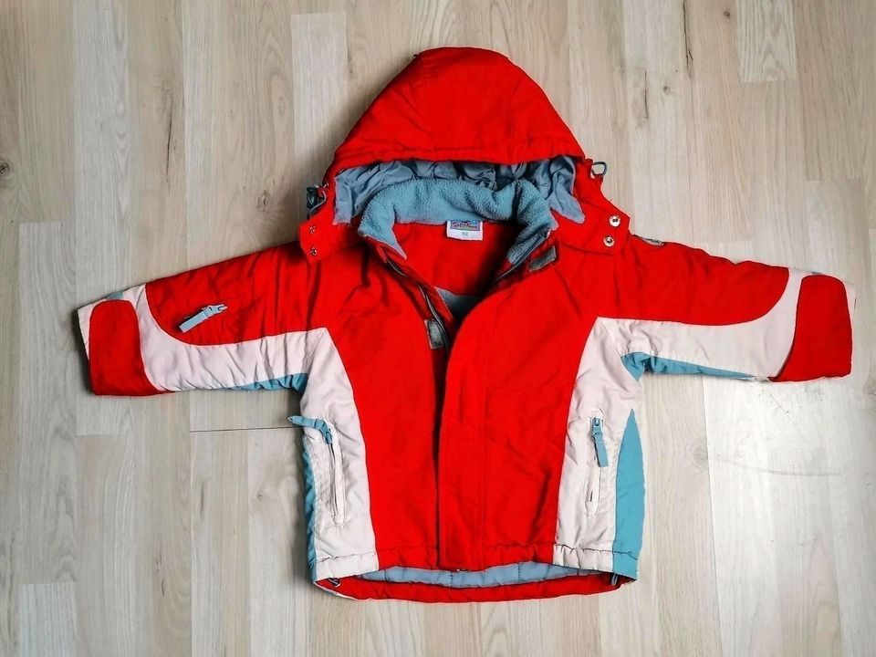 92 Kinder Winterjacke rot weiß unisex Schneejacke Jungen Mädchen in Zierenberg