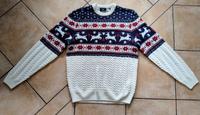 Weihnachtspulli, Rentier, Winterpulli, Gr. M, blau, rot, creme Bayern - Raubling Vorschau