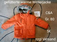 Gefütterte warme Winterjacke mit Kapuze - Gr. 80 Dresden - Briesnitz Vorschau