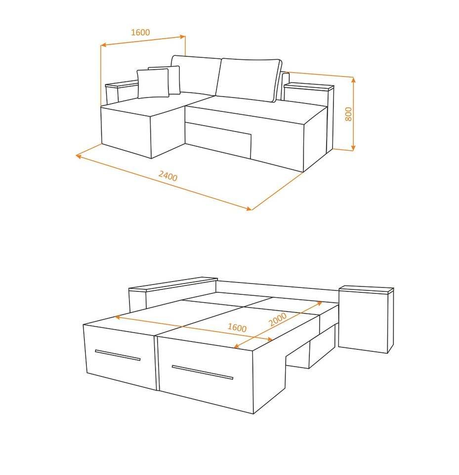 ⭐️GARANTIERT DER BESTE PREIS ⭐️ / ❌ SOFORT ABHOLBEREIT / ✅ NEU - Relax - Sofa / Eckcouch Einzel / Doppel Bett / Garnitur / Luxus Schlafsofa Couch in Pampow