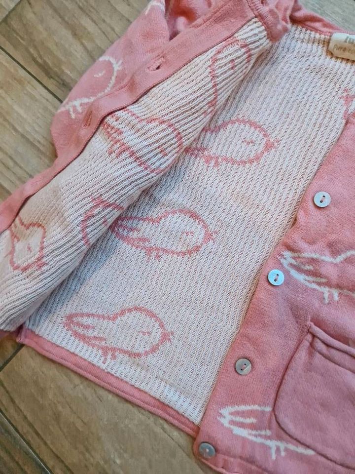 Jacke Strickjacke Mädchen rosa Vögel neu in Wust