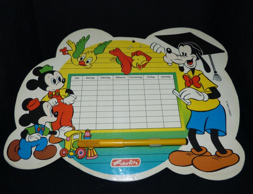 Walt Disney Stundenplan auf Karton, Herlitz, ca 80/90zig. Jahre in Seevetal