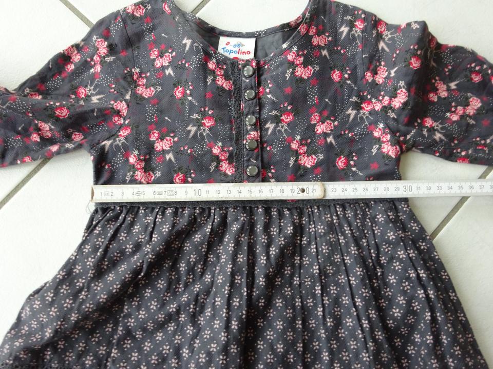 Kleid Herbstkleid langarm grau gemustert 2-lagig Größe 122 in Ebensfeld
