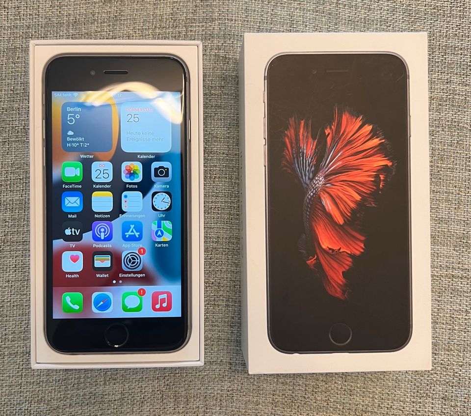 iPhone 6s - Guter Zustand-64GB-Voll funktionsfähig-OVP-Space Grey in Krefeld