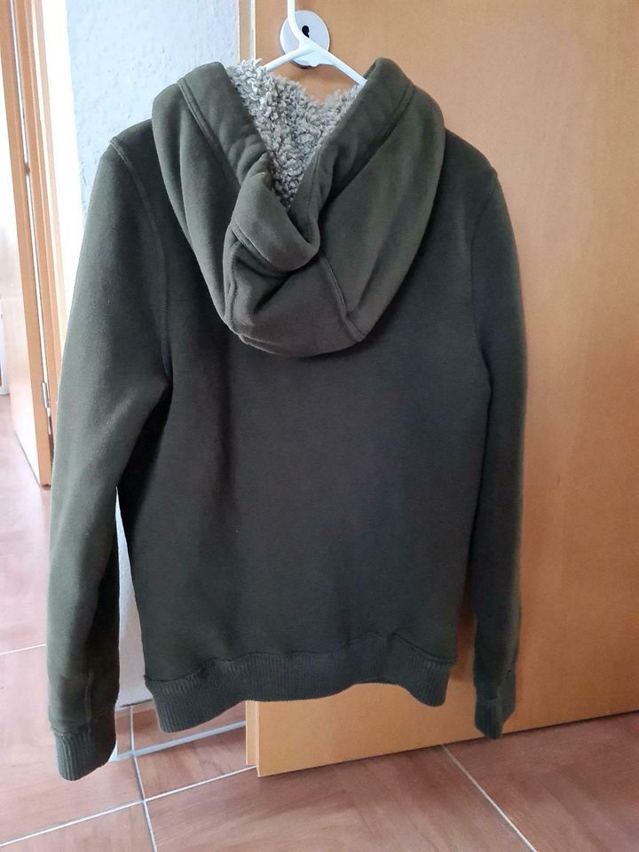 Abercrombie & Fitch Hoodiejacke, Teddy, Größe M, braun/khaki in Kruft