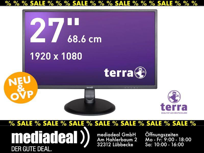 TERRA LCD/LED 2747W schwarz HDMI GREENLINE PLUS - NEUWARE in  Nordrhein-Westfalen - Lübbecke | Monitor gebraucht kaufen | eBay  Kleinanzeigen ist jetzt Kleinanzeigen