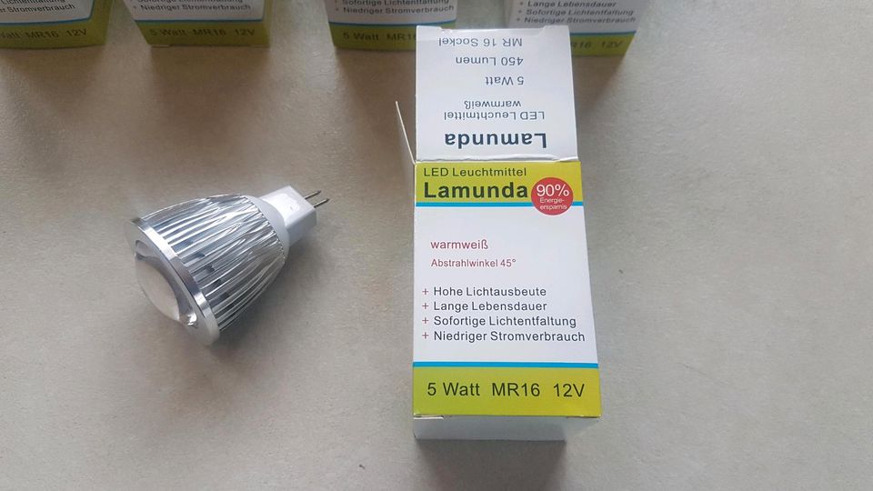 NEU!!! 10 Stück MR16 LED Leuchtmittel 5 Watt warmweiß Aluminium in Eberswalde