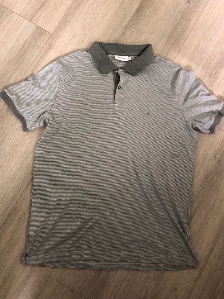 Calvin Klein Jeans Business Hugo Polo Shirt grau weiß Gr. L in Kassel