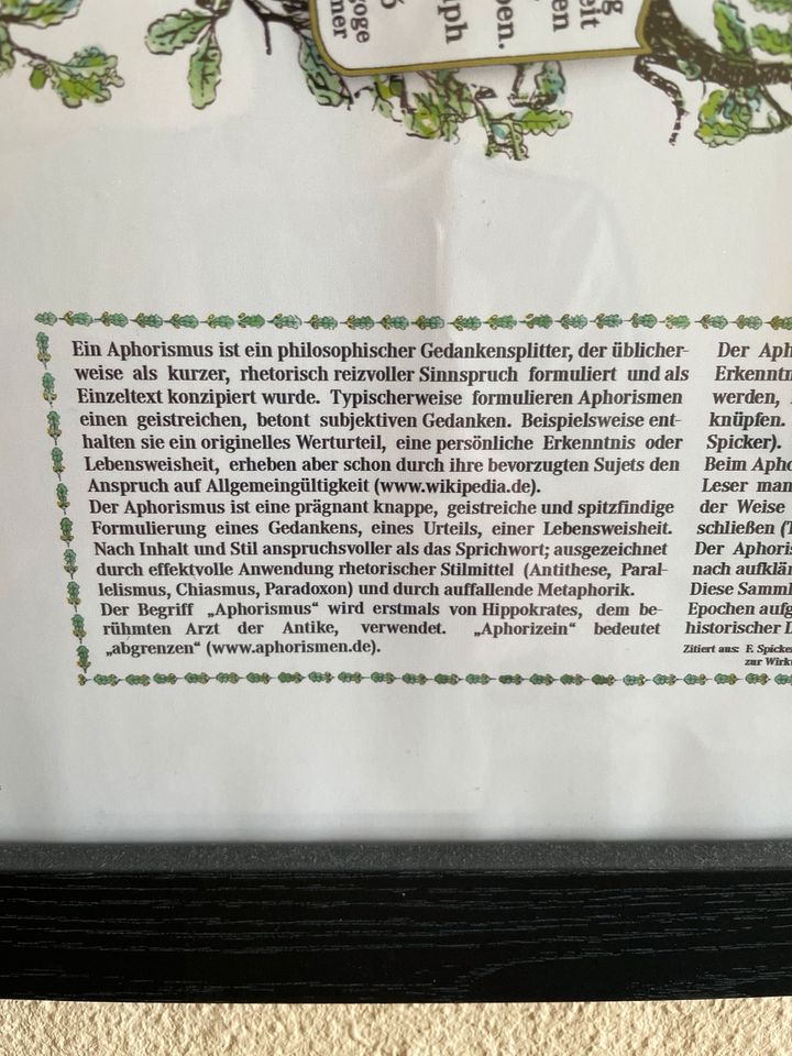 Poster/ Bild „Baum der Lebensweisheiten“ im Rahmen in Hannover