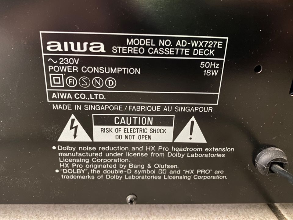 * aiwa AD-WX727 Doppekassettendeck - Defekt * in Troisdorf