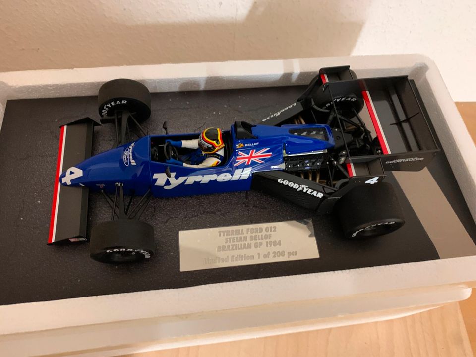 1:18 Minichamps Tyrrell Ford 012 Brazilian GP 1984 S. Bellof in Schlangen