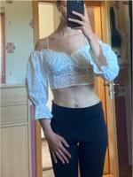Zara Bluse, crop top, Trompetenärmel Creme Niedersachsen - Papenburg Vorschau