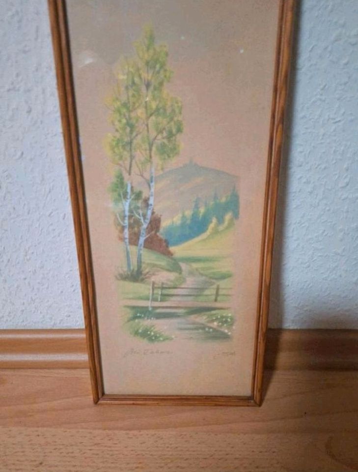 Wandbild aus den 60er Jahren, gerahmt, ca. 41 cm x ca. 16,5 cm in Bonn