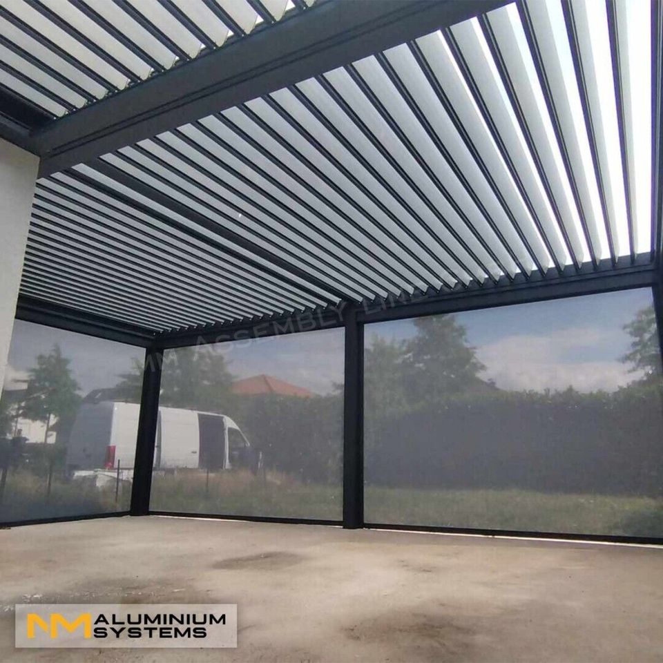 Lamellendach Pavillon Pergola Terrassendach Garten 5,1 m x 3,9 m in Nauheim