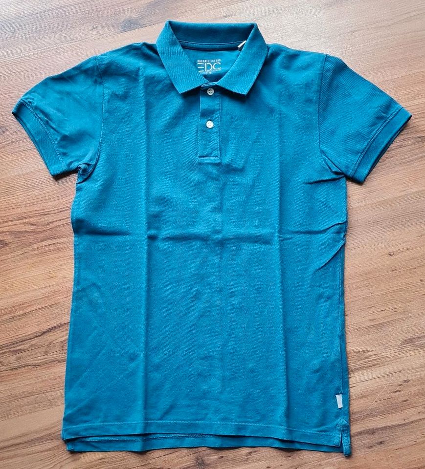 edc by Esprit Polo Shirt Hemd slim Jungen petrol Gr.164 in Hamburg