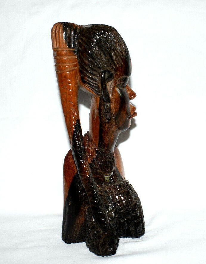 Konvolut 2x Massai Büste Frau Mann Figur Afrika Skulptur Holz in Bad Pyrmont