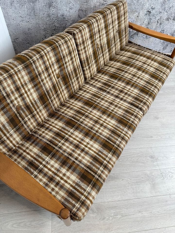 Sofa / 3-Sitzer Couch Daybed ausziehbar Knoll Antimott, 1960er in Mülsen