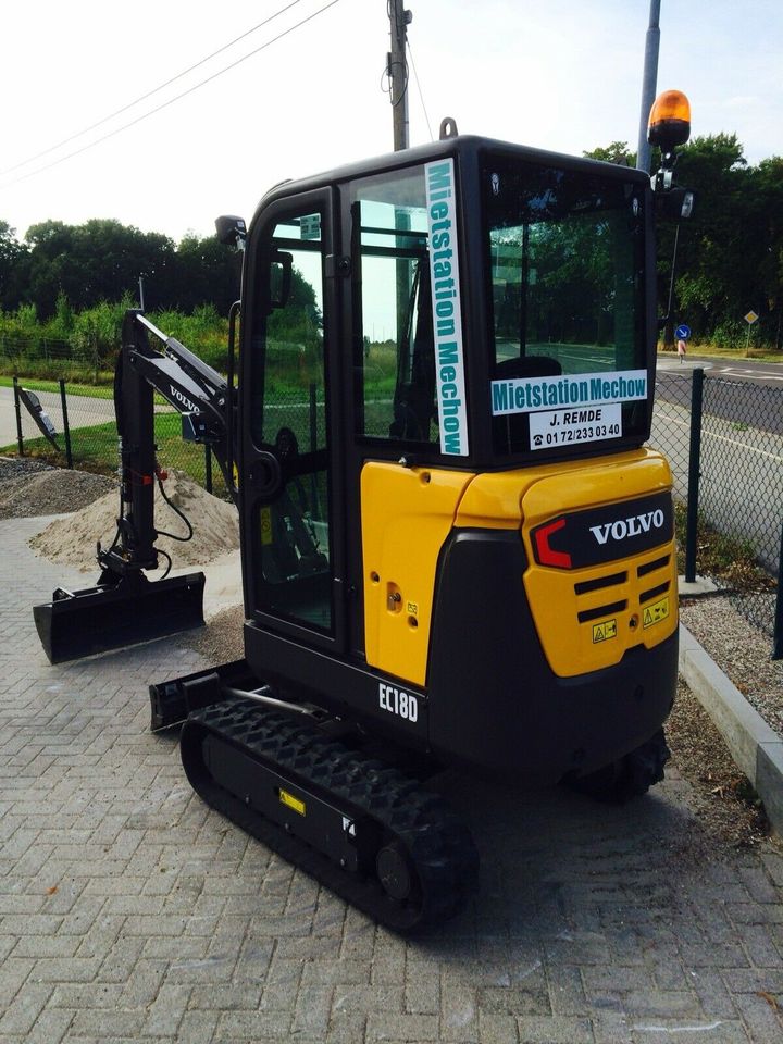 Vermietung Minibagger Volvo EC 18D Radlader Arbeitsbühnen in Kyritz