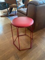 Sitz Hocker Stuhl Echt Leder rot soudex vinyl designer Hessen - Marburg Vorschau