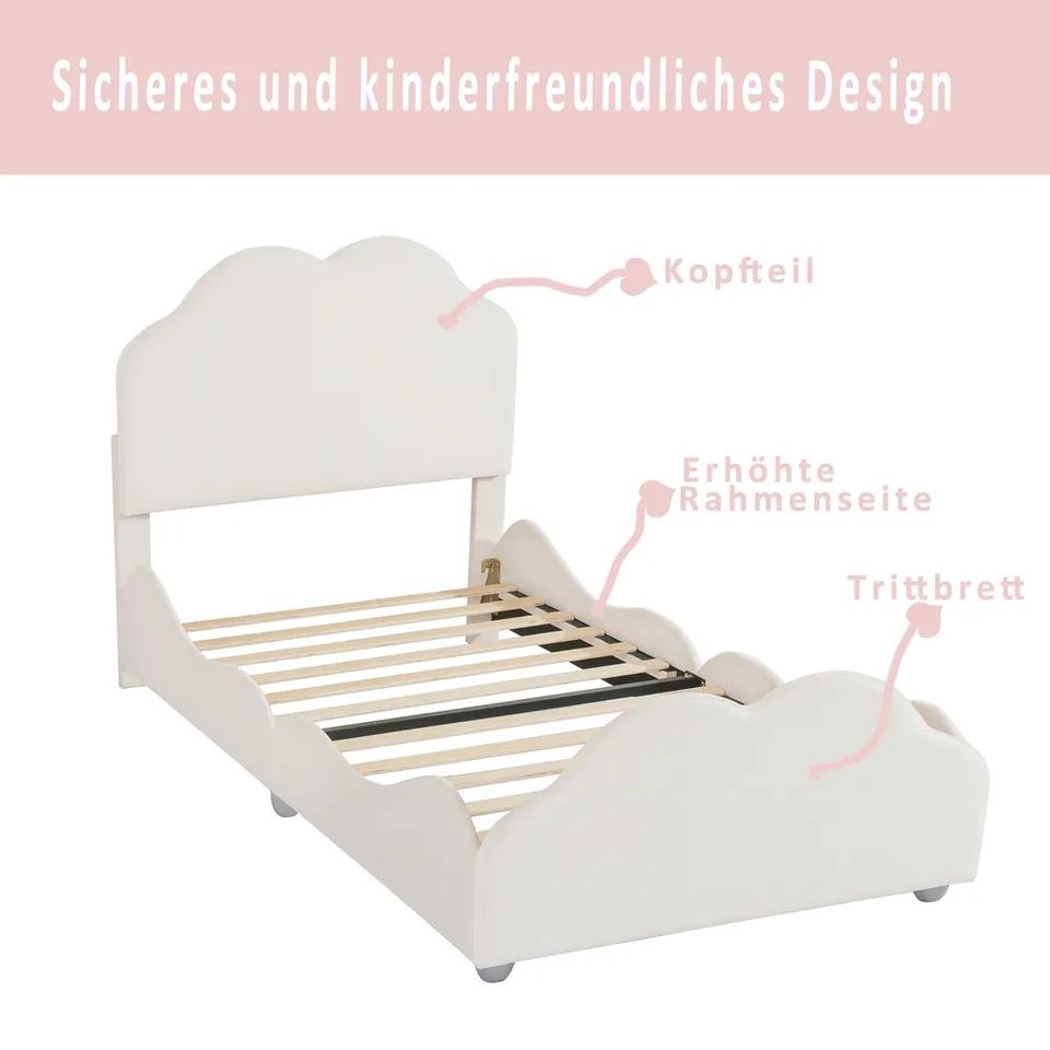 Einzelbett Kinderbett 90x200 Neu Polsterbett Bett Bettgestell in Hamburg