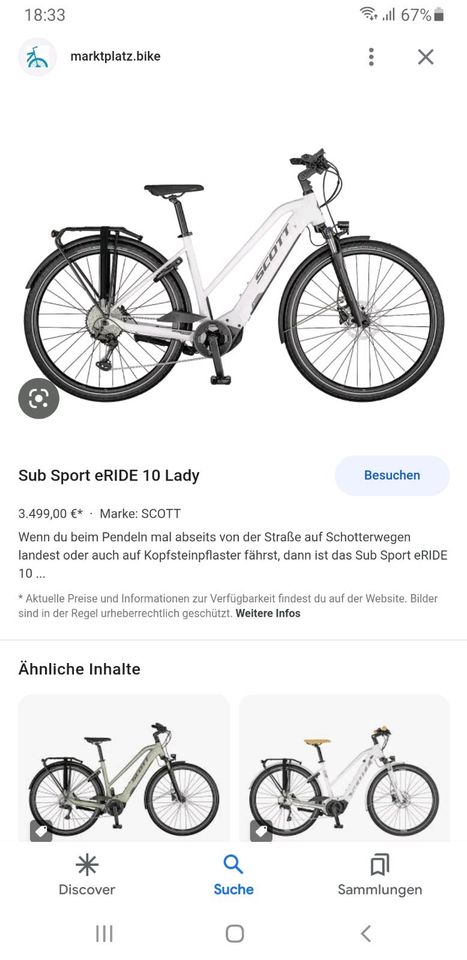 E-beik von "SCOTT" Sub Tour Eride 10 Lady 28'Zoll in Hamburg